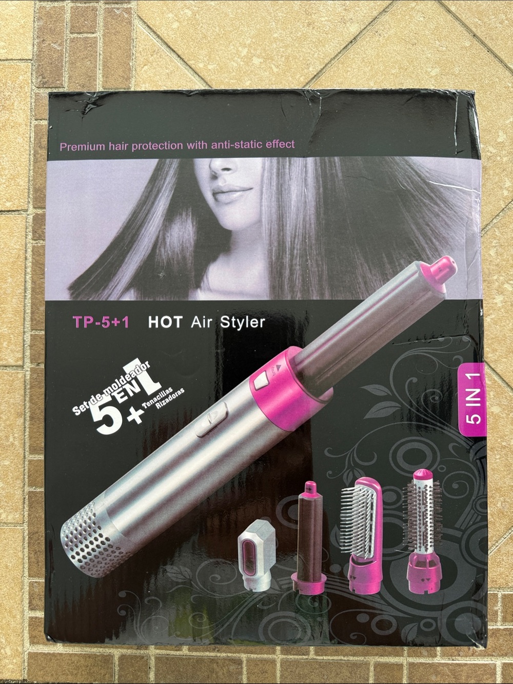 HOT Air Styler 5-in-1 Hair Tool - Pink/Gray- imperfect box!